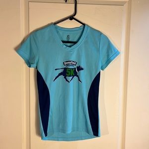 Woman’s Blue Short Sleeve T-shirt from Stony Field 5k Race